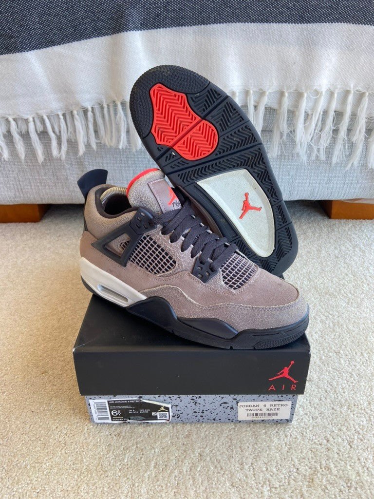 [USED A] Jordan 4 Retro Taupe Haze (GS) - 6.5Y (8 Women&#39;s) - Im Your Wardrobe