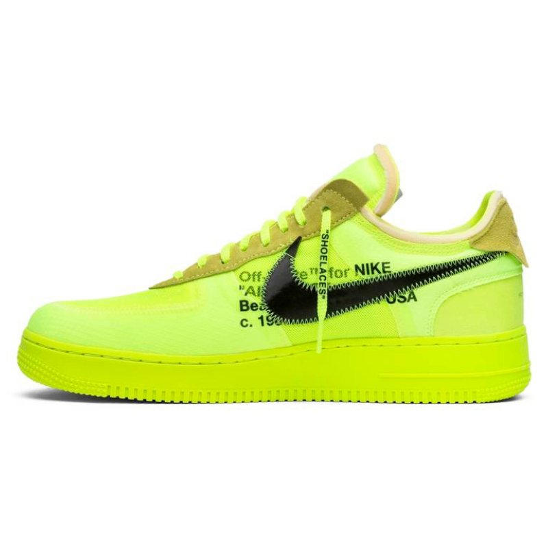 [USED A+] Nike Air Force 1 Low x Off - White &#39;Volt&#39; - 12 US (13.5 Women&#39;s) - Im Your Wardrobe