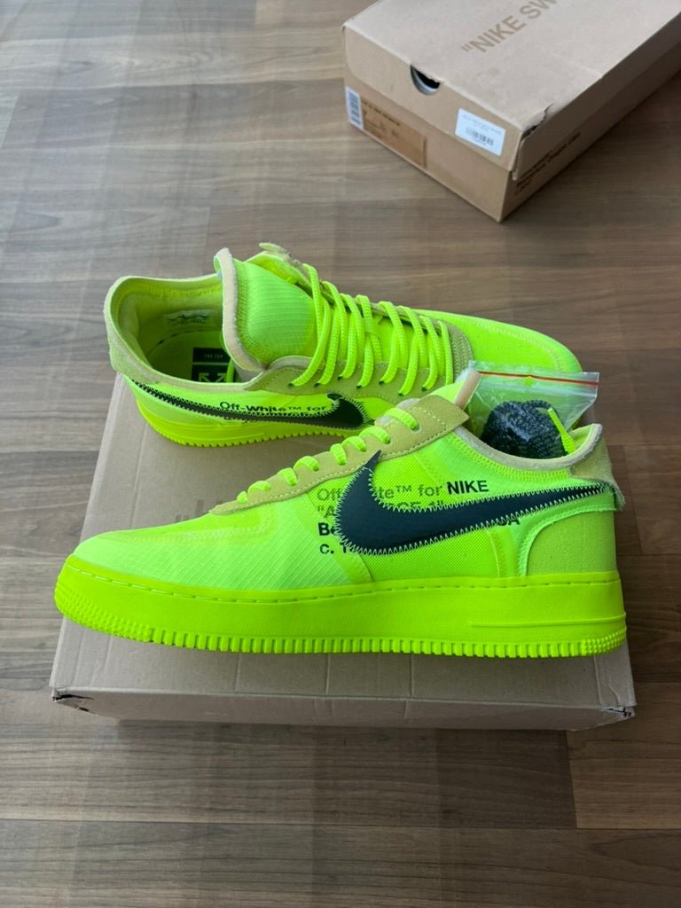 [USED A+] Nike Air Force 1 Low x Off - White &#39;Volt&#39; - 12 US (13.5 Women&#39;s) - Im Your Wardrobe