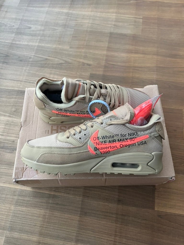 [USED A] Nike Air Max 90 x Off - White &#39;Desert Ore&#39; - 7 US (8.5 Women&#39;s) - Im Your Wardrobe