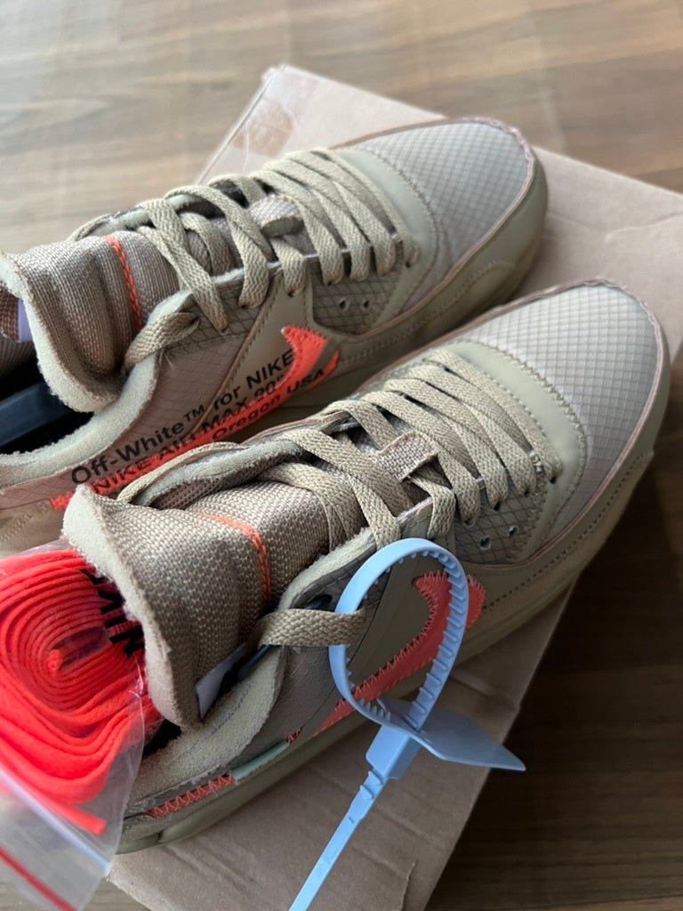 [USED A] Nike Air Max 90 x Off - White &#39;Desert Ore&#39; - 7 US (8.5 Women&#39;s) - Im Your Wardrobe