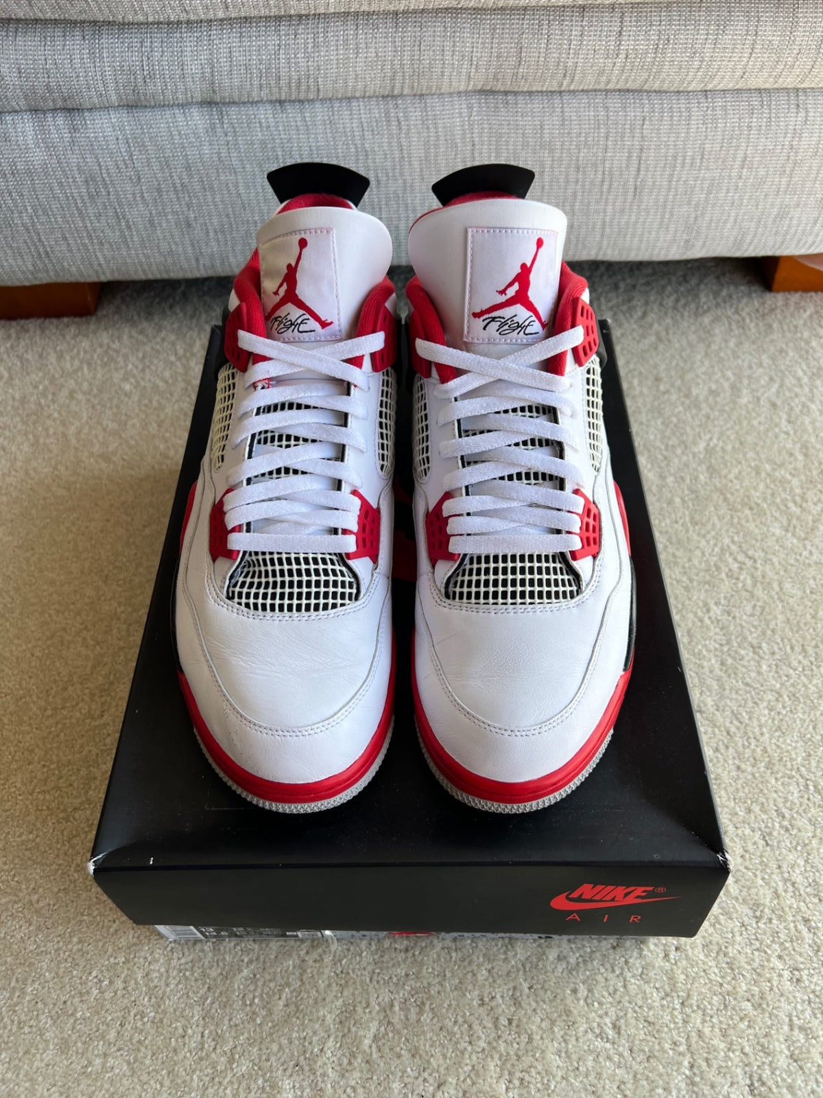 [USED B] Jordan 4 Retro Fire Red (2020) - 13 US (14.5 Women&#39;s) - Im Your Wardrobe