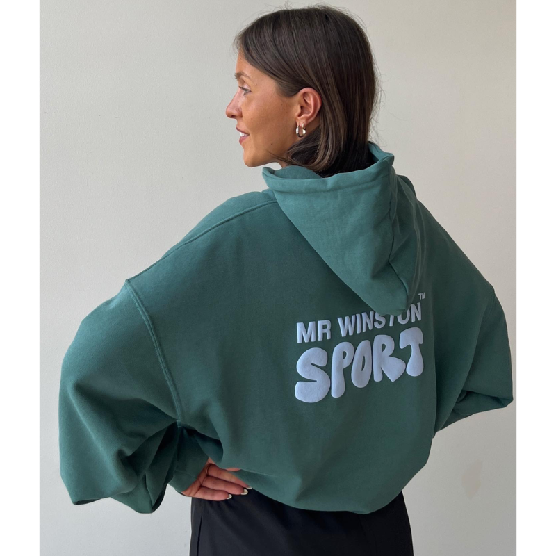 Mr Winston - Puff Hooded Sweat (Forest Green)